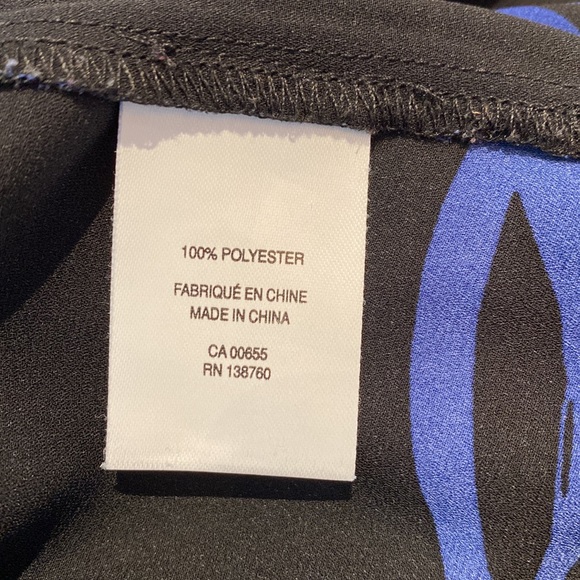 Silky blue & black blouse - Picture 8 of 8